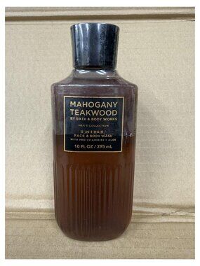 Bath & Body Works Men's 3-in-1 Hair, Mahogany Teakwood Face & Body Wash NEW